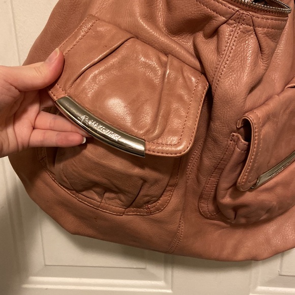 B MAKOWSKY Pink Genuine Leather Hand Bag Shoulder Satchel Bag Purse - Picture 7 of 9